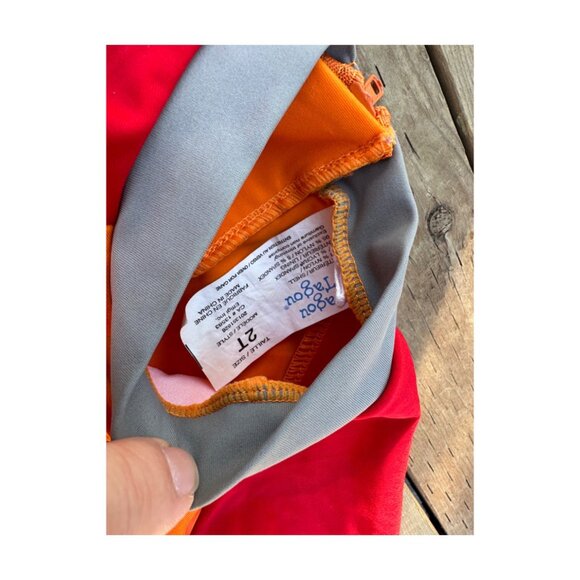 Gagou Tagou Swim Top Rash Guard Orange Red 2T - Picture 2 of 3